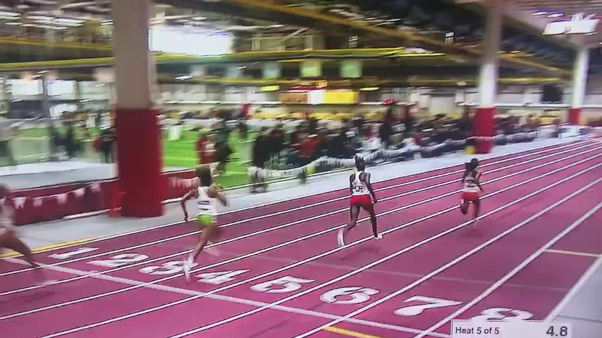 'Video thumbnail for Stacey-Ann Williams wins 400m heat at 2022 Big 12 Indoor Championships'