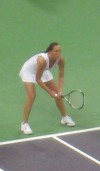 Jelena Jankovic in Fed Cup tie against Japan