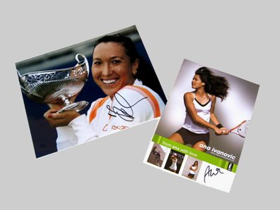 Win autographed picture of Jelena Jankovic and Ana Ivanovic