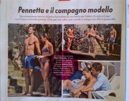 Flavia Pennetta and Andrea Preti spotted by Italian paparazzi
