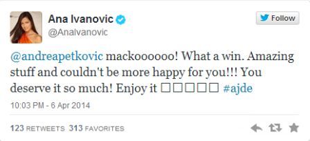 Ivanovic tweet