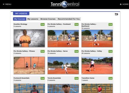 Tennis Central app videos