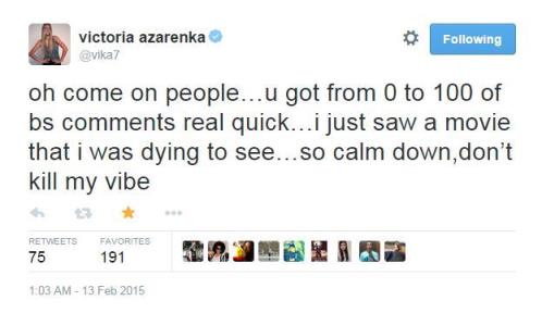 Victoria Azarenka tweet