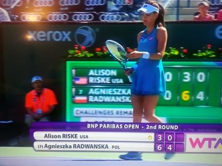 Agnieszka Radwanska against Alison Riske - Indian Wells