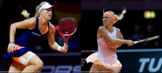 Agelique Kerber and Caroline Wozniacki - Porsche Tennis Grand Prix
