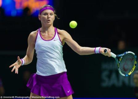 Lucie Safarova at the WTA Finals in Singapore