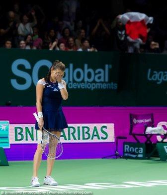 Agnieszka Radwanska's reaction to the win