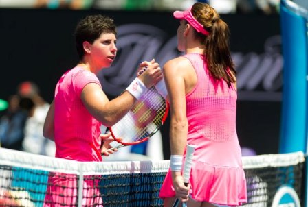 Carla Suarez Navarro and Agnieszka Rawdanska - Australian Open quarterfinals