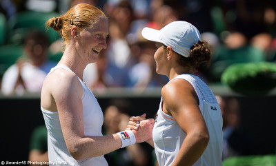 Ashleigh Barty & Alison Van Uytvanck at Wimbledon 2019