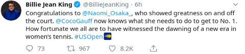 Billie Jean King tweet