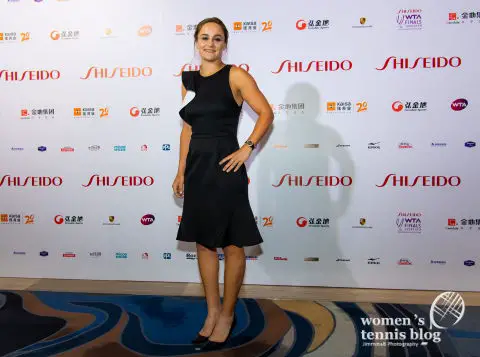 Ashleigh Barty of Australia on the red carpet before the draw gala of the 2019 WTA Finals tennis tournament