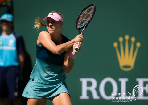 Angelique Kerber of Germany in action during the final of the 2019 BNP Paribas Open WTA Premier Mandatory tennis tournament