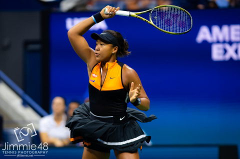 Naomi Osaka of Japan in action during her third-round match at the 2019 US Open Grand Slam tennis tournament