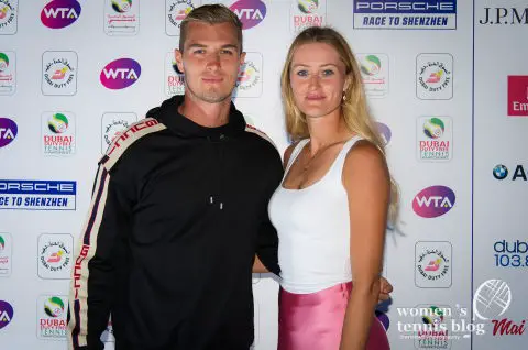 Kristina Mladenovic of France at the players party of the 2020 Dubai Duty Free Tennis Championships WTA Premier tennis tournament.