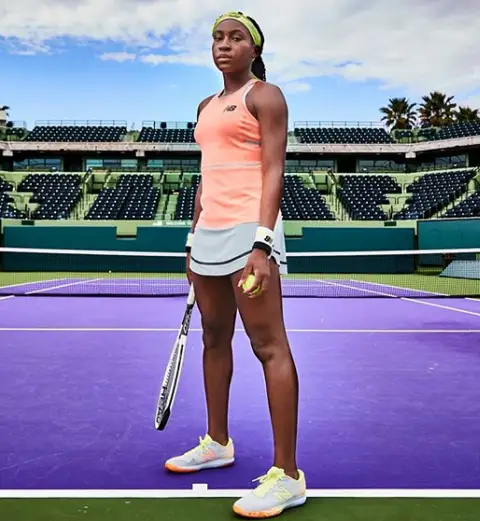 Coco Gauff New Balance Indian Wells 2020 outfit