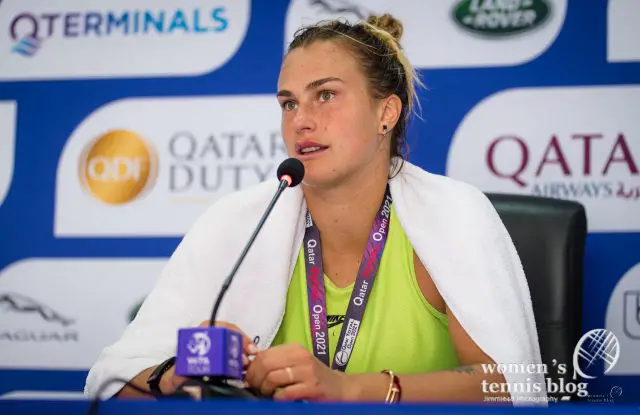 Aryna Sabalenka 2021 Qatar Total Open Doha