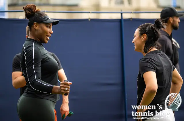 Serena Williams Ons Jabeur Eastbourne 2022 practice