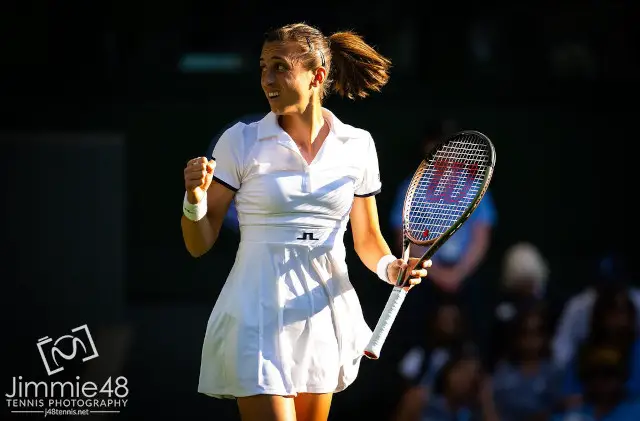 Petra Martic plays tennis at Wimbledon 2023