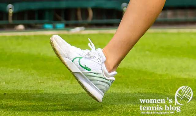 Marketa Vondrousova's Nike tennis shoe at Wimbledon