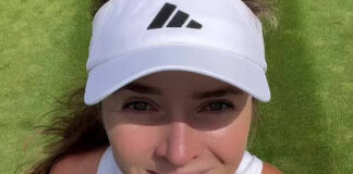 Selfie of Elina Svitolina in Adidas gear at Wimbledon 2023