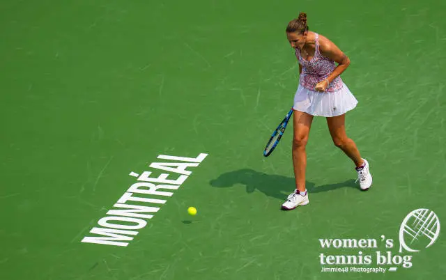 Karolina Pliskova wearing the Deuce Court collection at the National Bank Open in Montreal