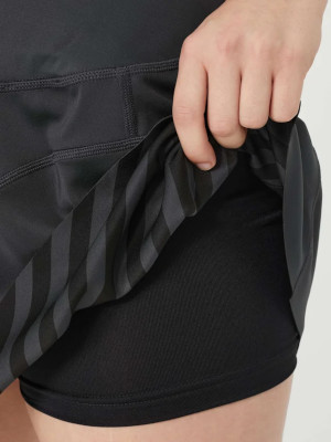 A model showing that this new Adidas skirt is reversible.