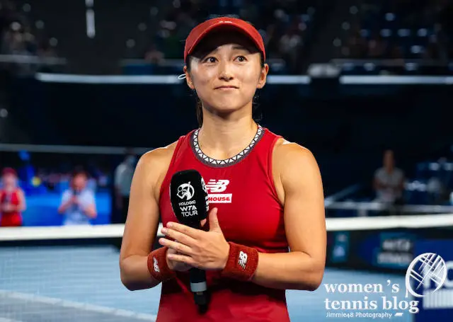 Misaki Doi after playing the last match of her career