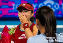 Emotional Misaki Doi after playing the last match of her career in Tokyo