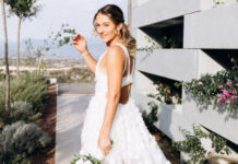 Marta Kostyuk in her wedding dress