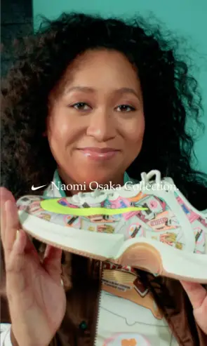 Naomi Osaka shows new Nike tennis shoes from her collection