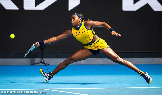 Coco Gauff's stunning yellow outfit at the 2024 Australian Open