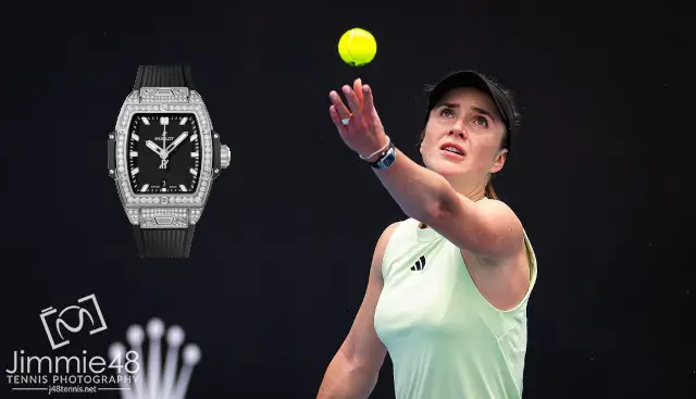 Elina Svitolina practices with Hublot watch at the 2024 Australian Open