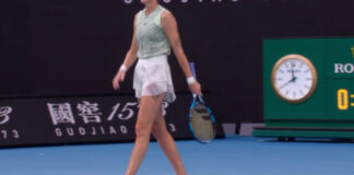Karolina Pliskova in Adidas gear at the 2024 Australian Open