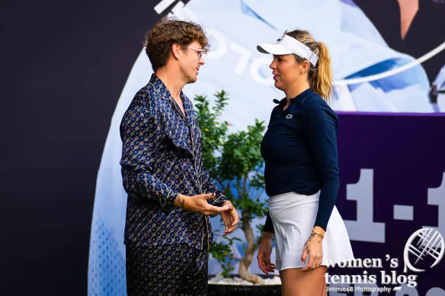Anastasia Pavlyuchenkova with her boyfriend at the 2024 Qatar TotalEnergies Open in Doha