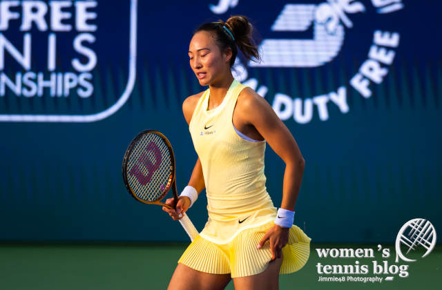 Zheng Qinwen at the Dubai tournament