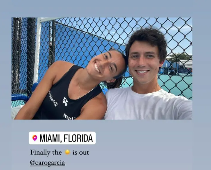 Caroline Garcia and Borja Duran, selfie at the Miami Open