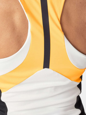 Colorblock racerback design of the Adidas tank from the Paris 2024 collection