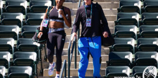 Coco Gauff with coach Brad Gilbert