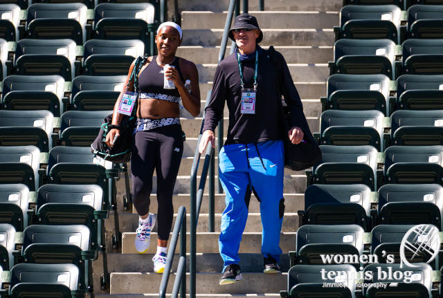 Coco Gauff with coach Brad Gilbert