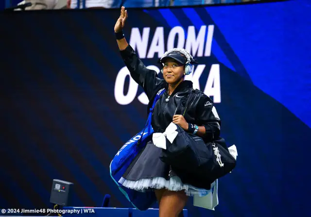 Naomi Osaka's black Nike dress at the 2024 US Open