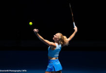 Katerina Siniakova wearing the Joma Women's Open Skirt at the Australian Open