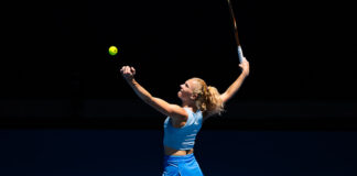 Katerina Siniakova wearing the Joma Women's Open Skirt at the Australian Open