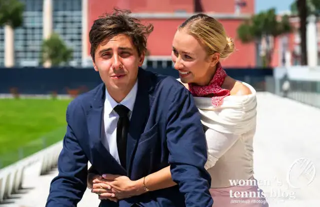 Anastasia Potapova of Russia & Alexander Shevchenko of Kazakhstan recreate Roman Holiday photos ahead of the 2024 Internazionali BNL D'Italia WTA 1000 tennis tournament