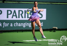 Marta Kostyuk's stunning Wilson dress at the 2025 BNP Paribas Open