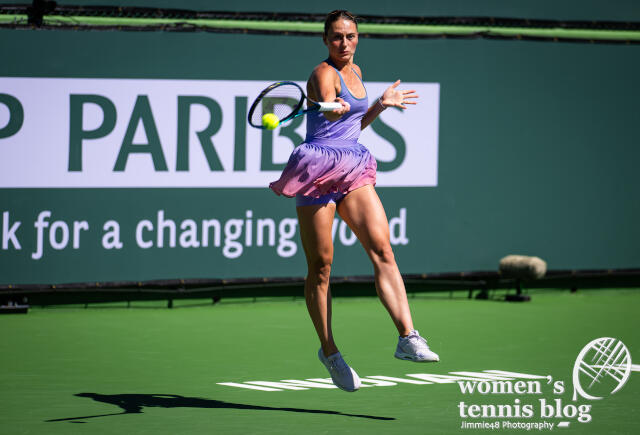 Marta Kostyuk's stunning Wilson dress at the 2025 BNP Paribas Open