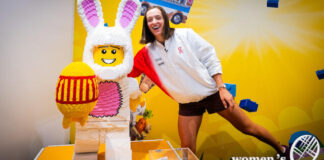 Iga Swiatek visited the Lego booth in Stuttgart on Monday