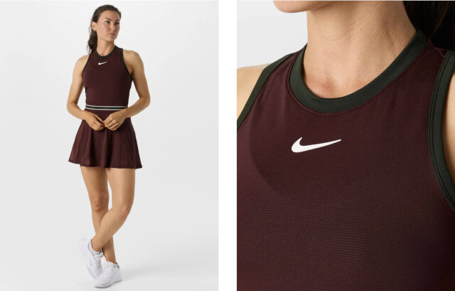 Nike Paris Slam Dress 2025 in burgundy