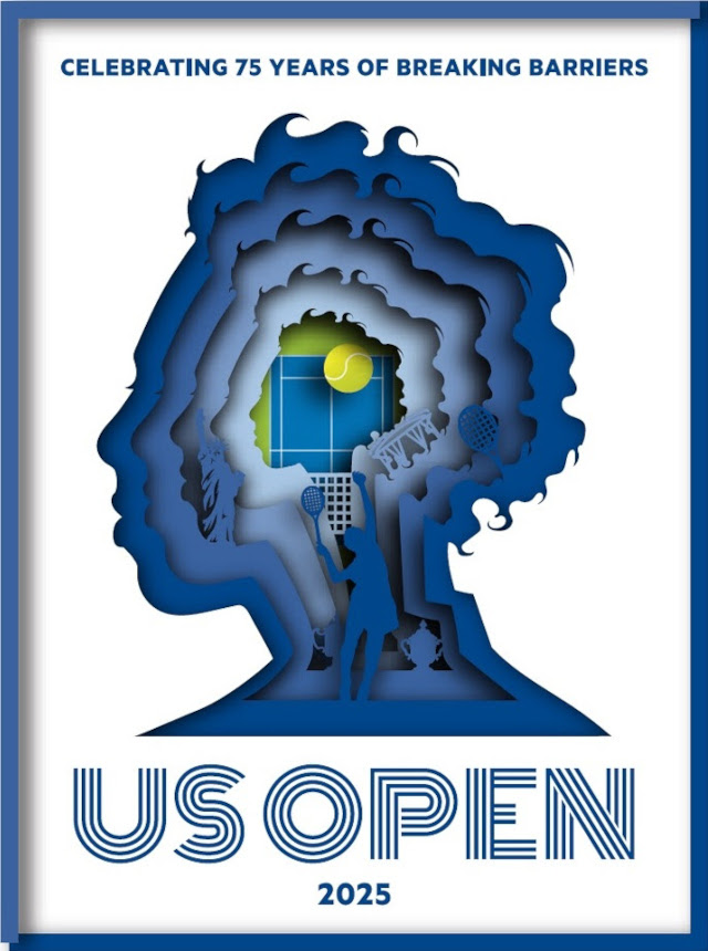 A layered, silhouette profile of Althea Gibson, created by Melissa Koby.