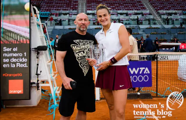 Aryna Sabalenka with performance coach Jason Stacy in Madrid four years ago