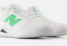 The New Balance Coco CG2 in the "White with Green Apple" colorway. / New Balance